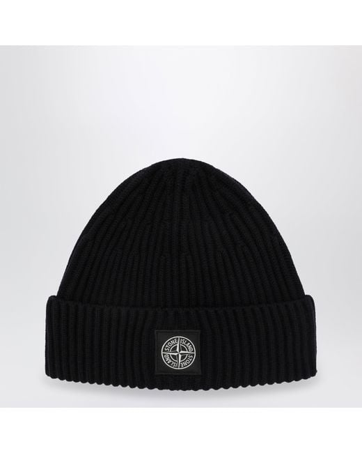 Berretto Con Patch Compass di Stone Island in Black da Uomo