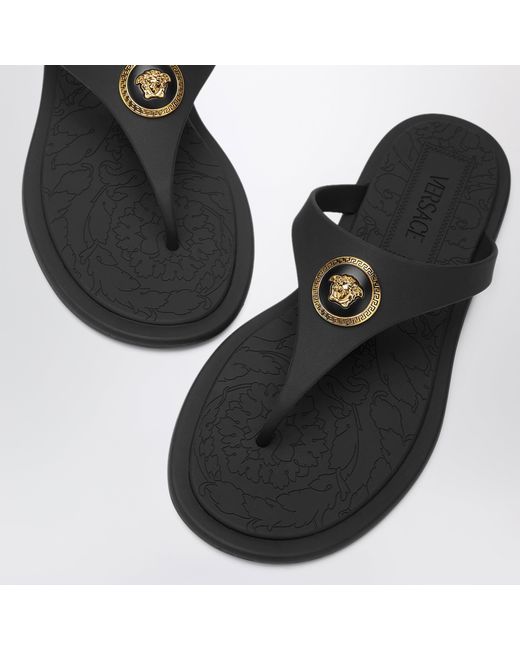 Versace Black Alia Rubber Sandals