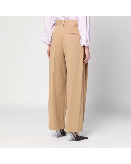 Victoria Beckham Natural Wide Trousers
