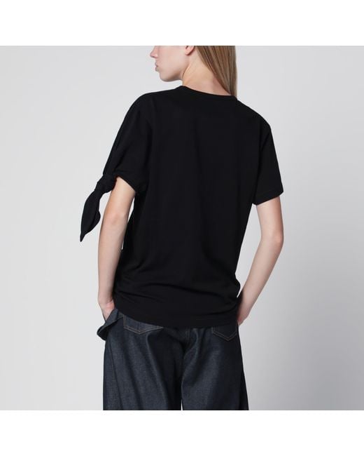 J.W. Anderson Black Knotted-Sleeve Jersey T-Shirt