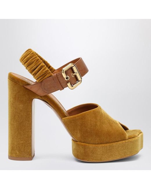 Chloé Brown Aria Platform Sandals