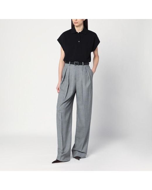 Polo cassandre nera in cotone piqué di Saint Laurent in Black