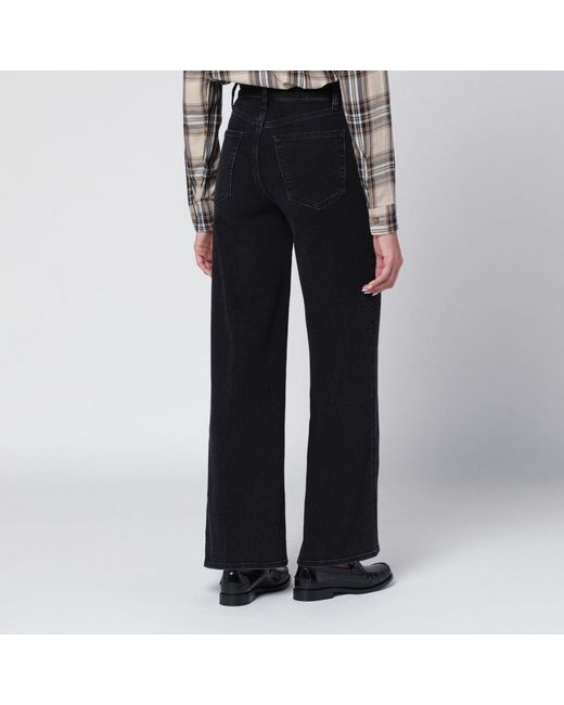 FRAME Black Le Slim Palazzo Trousers