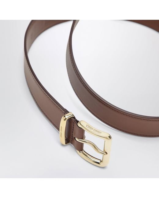 Miu Miu Brown Tobacco Leather Belt