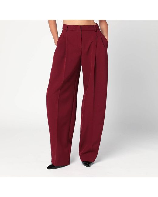 ANDAMANE Red Bordeaux Pleated Pants