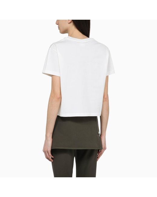 Courreges White Courrèges Cotton V Neck T Shirt