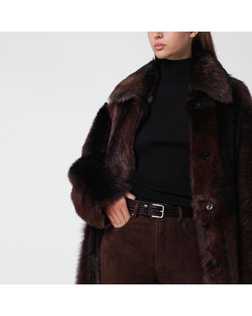 Frankie Shop Black Patent Toni Croc Belt
