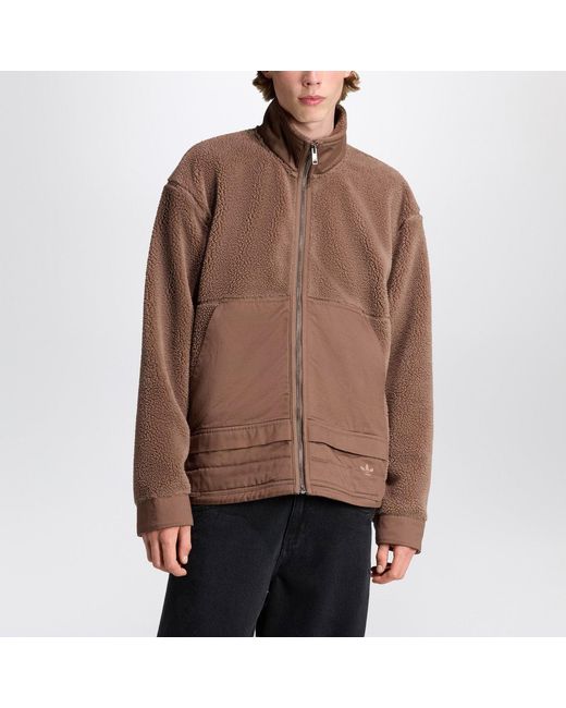 Adidas Originals Brown Earth Strata Fleece Zip Jacket for men