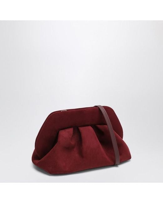 THEMOIRÈ Red Tia Clutch Plum Suede Effect