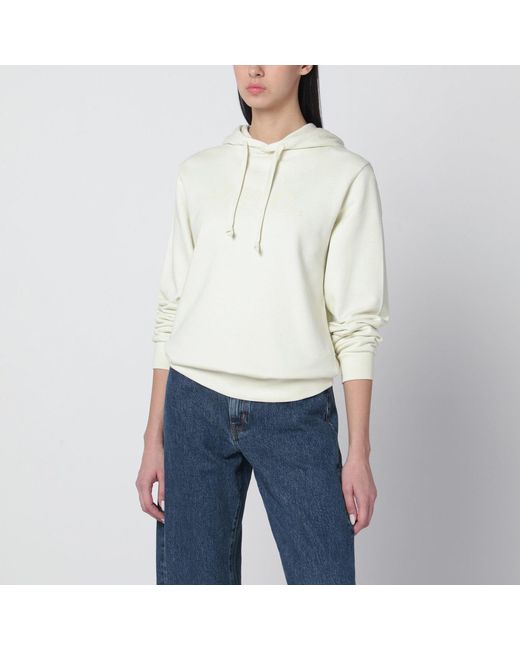 A.P.C. White Ecru Sweatshirt With Logo Print