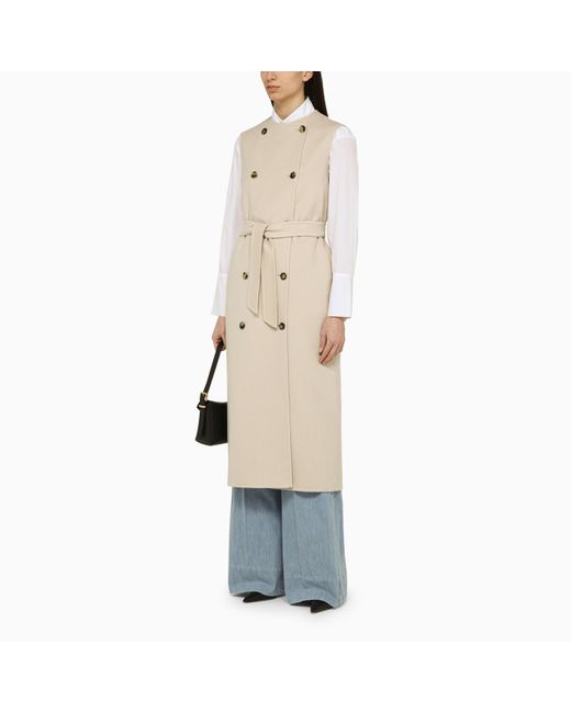 Max Mara Natural Wool And Cashmere Long Vest