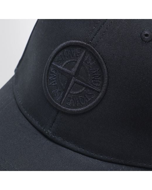 Stone Island Blue Baseball Cap With Logo for men