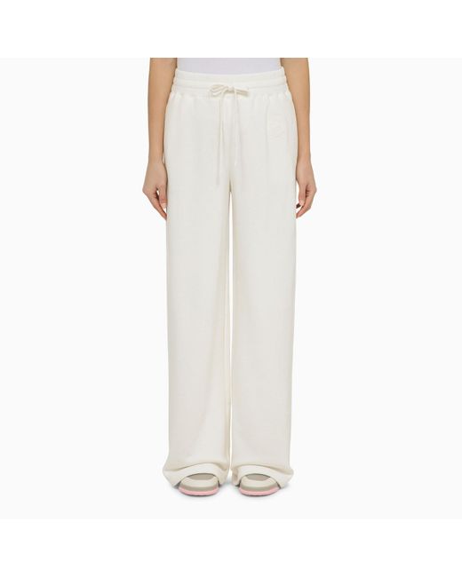 Gucci White Cotton Trousers With Logo