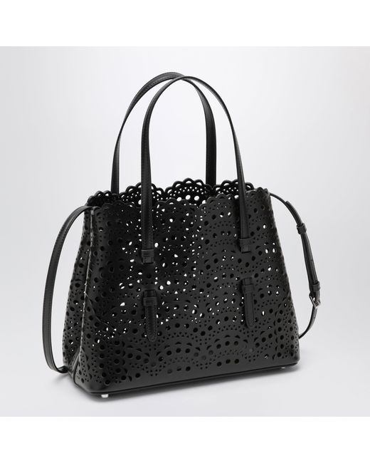 Alaïa Black Mina 25 Calfskin Leather Tote Bag