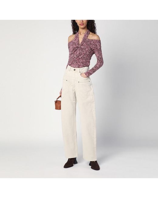Jeans a gamba larga beryl écru di Isabel Marant in Natural