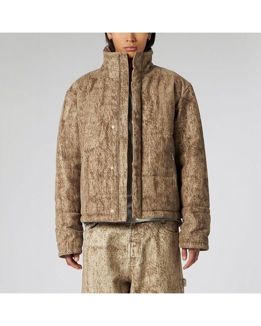 1989 STUDIO Brown Flock Denim Puffer 1989 Camo for men