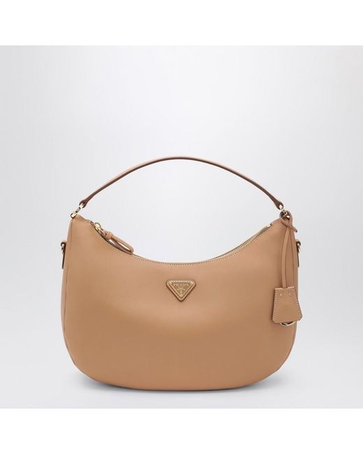 Prada Brown Hellbraune Schultertasche Aus Leder
