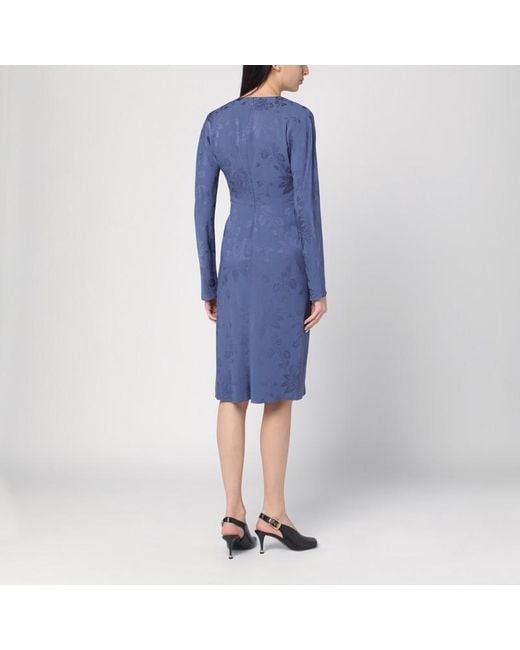Etro Blue Jacquard-Effect Dress