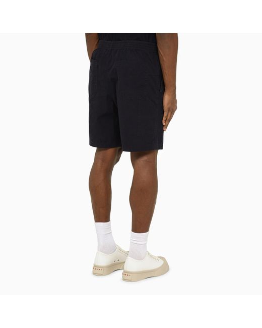 A.P.C. Black Dark Navy Bermuda Shorts In Cotton for men