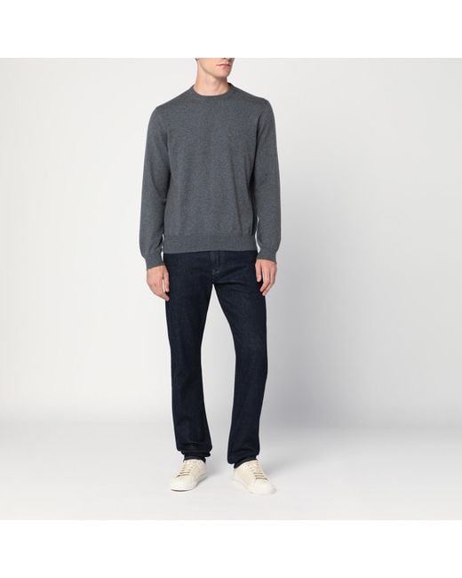 Loro Piana Gray Mélange Cashmere Sweater for men