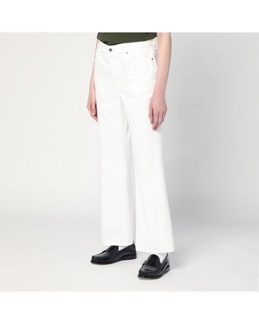 Gucci White Short Flare Trousers
