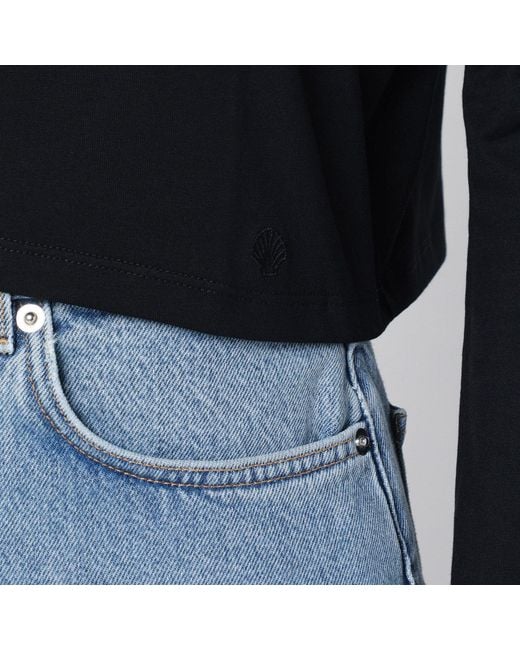 Loulou de Saison Black Cotton Crew-Neck T-Shirt