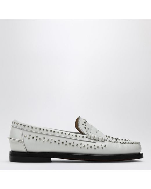 Sebago White Classic Dan Loafer With Studs