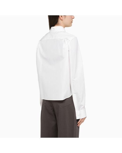 Loewe White Pleated Cotton Shirt
