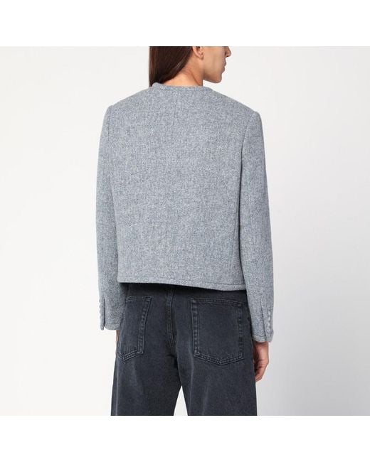 Giacca grigia mélange in tweed di DUNST in Gray