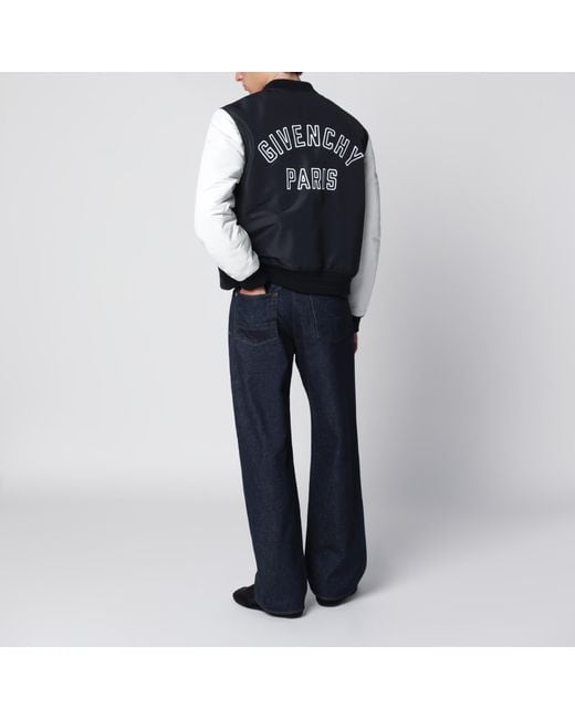 Givenchy Blue Satin Varsity Jacket for men