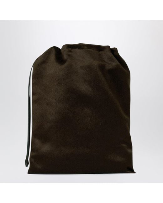 The Row Green Ray Dark Silk Pouch
