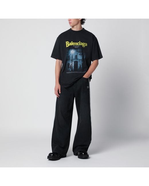 Balenciaga Black The Address Regular-Fit T-Shirt for men