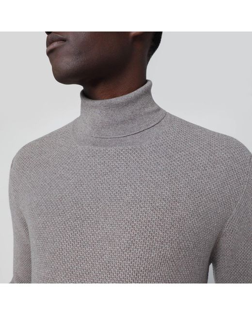 Tagliatore Gray Wool Turtleneck Sweater for men