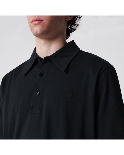MM6 by Maison Margiela Black Cotton Polo Shirt for men