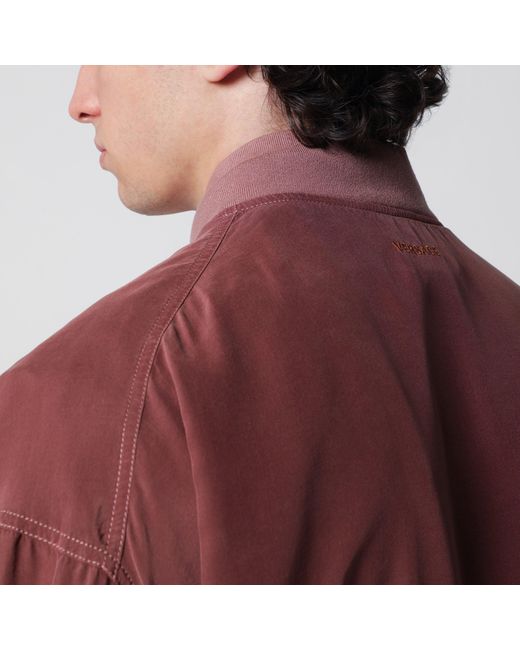 Versace Red Aubergine Silk Bomber Jacket for men