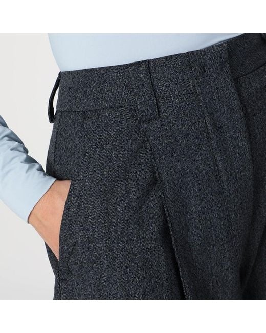 Thelatest Blue Wide Wool-Blend Trousers