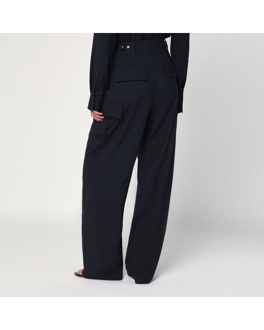 Bottega Veneta Black Midnight Wool Cargo Trousers