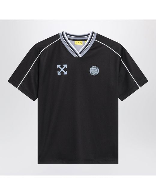 Off-White c/o Virgil Abloh Black Football Jersey With Logo Patch