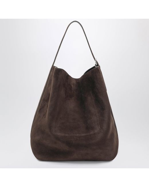Totême  Black Espresso-Coloured Suede Tote Bag