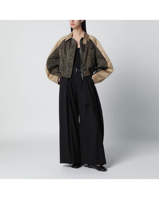 Sacai Brown Khaki/ Nylon Zip Jacket