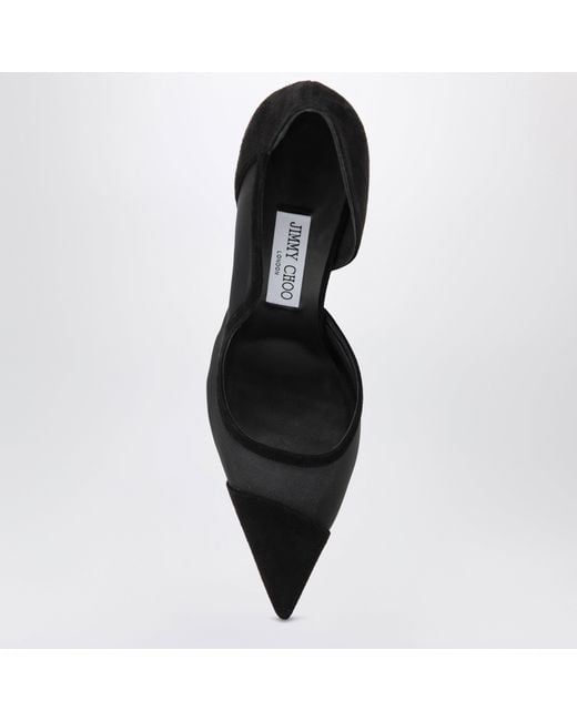 Jimmy Choo Black Brigitte 100 Pumps In Suede And Mesh