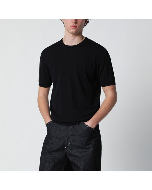 Roberto Collina Black Cotton Knit for men