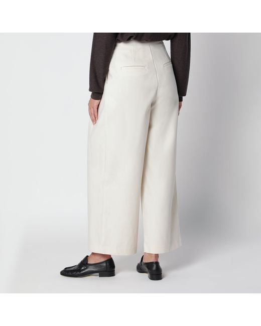 Source Unknown Natural Leiko Ivory Wide-Leg Trousers
