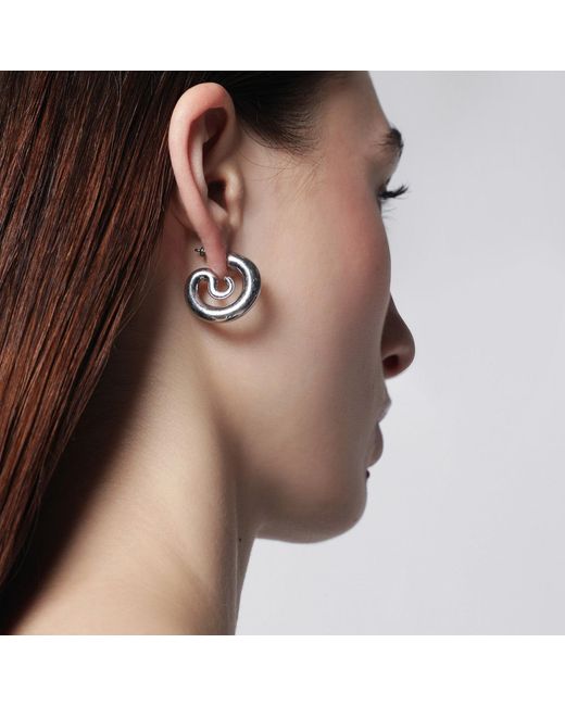 Panconesi Metallic Serpent Hoops Extra Small Earrings