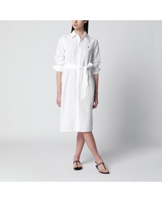 Polo Ralph Lauren White Cotton Shirt Dress