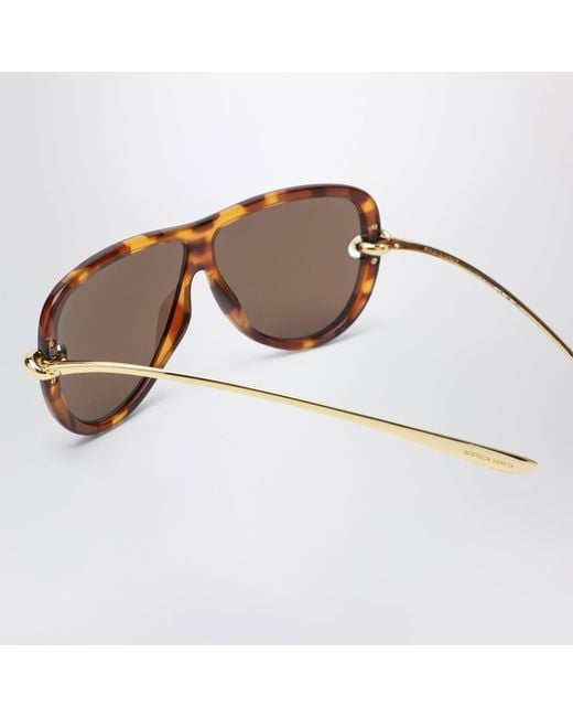 Bottega Veneta Brown Knot Aviator Sunglasses