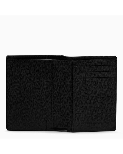 Portafoglio bi-fold verticale di Saint Laurent in Black da Uomo