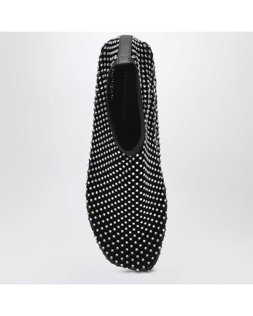 Christopher Esber Black Minette Slip-On Mesh Ballet Flats With Crystals