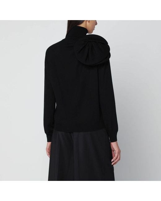 Moschino Black Wool Turtleneck With Appliqué