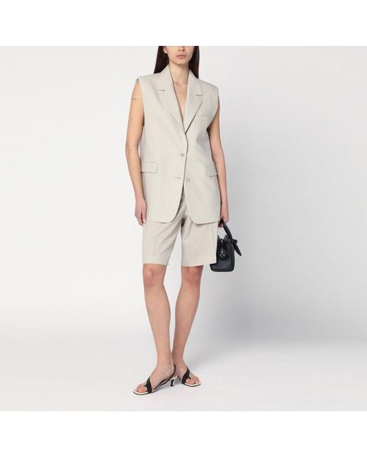Golden Goose Deluxe Brand Natural Mélange Wool-blend Bermuda